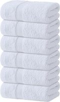 White Hand Towels Set for Bathroom, 6 Pack - Cotton Hand Towel Set for Gym, Kitchen and Spa, 16x27 Inches Soft Highly Absorbent Quick Dry Terry Salon Towels
