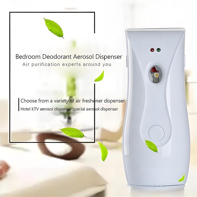 Automatic Air Freshener Spray Dispenser with 3 Timer Modes, Battery Operated with One-Year Warranty, Wall Mountable & Table Stand, for Home Office Toilet Decor (Cool White)