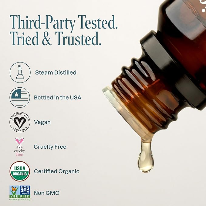 Cliganic Organic Tea Tree Essential Oil, 100% Pure Natural, for Aromatherapy | Non-GMO Verified (Packaging May Vary)