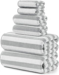 REDKISS Ultra Soft Bath Towel Sets 6-Piece 35"x70" | 100% Microfiber, Highly Absorbent & Quick Dry | Grey Towels for Bathroom, Spa, Gym | 2 Bath, 2 Hand, 2 Washcloths