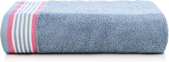 CASA COPENHAGEN He & She 6Pcs 100% Egyptian Cotton Large Designer Towels Gift Set- Dusty Pink - Dusty Blue, 550GSM, 2Bath 2Hand 2Washcloths, Bath Towels for Bathroom (Gift Set for Women & Men)
