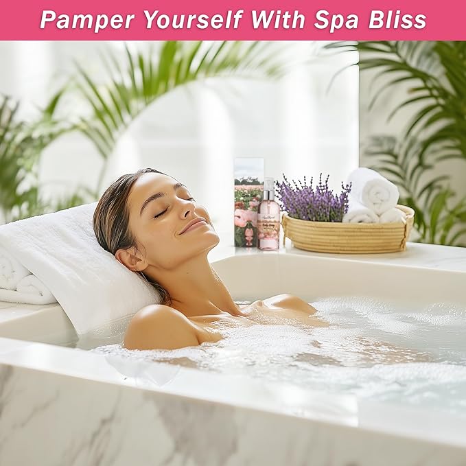 Aqua Elegante Bath Spa Gift Set - 15 Piece Premium Basket with Wash, Bubble Bath, Lotion, Salts, Body Scrub, Towel, Shower Puff, Bathbombs, Reusable Basket, Gifts for Women - Rose Oil & Peony