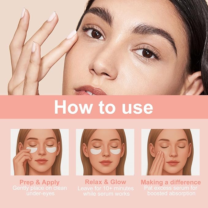 Micro Eye Patches, Under Eye Patches for Puffy Eyes, Dark Circles & Fine Lines, Deeply Hydrating Anti-Wrinkle Patches, Smooth Application Forehead & Smile Line Patches (2)