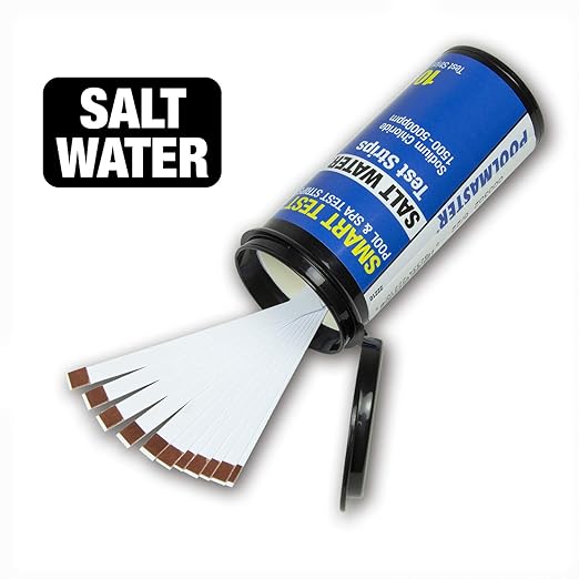 Poolmaster Salt Water Swimming Pool and Spa Water Chemistry Testing Strips, Made in the USA, 22210