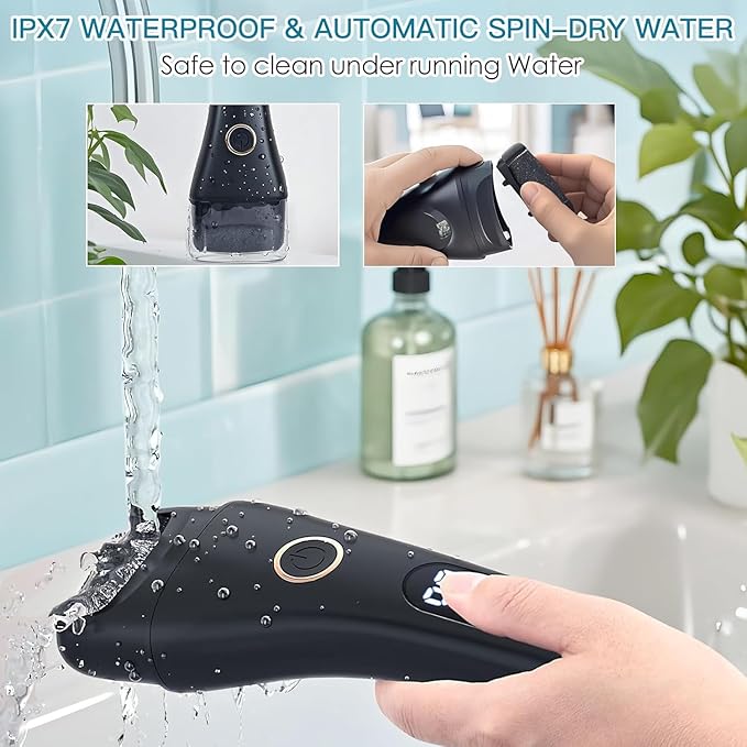 2 Pack Electric Foot File Callus Remover for Feet - Larger Grinding Head&3Speed, Pedicure Kit Foot Scrubber Dead Skin Callus Remover, Foot Care Kit Pedicure Tools for Callus Hardskin Dry Cracks