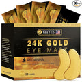 REDANHA 30 Pairs 24K Gold Under Eye Patches Face Masks Dark Circles Puffy Eye Bags Collagen Skincare Spa Trip Eye Mask Gift