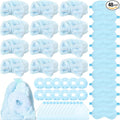 Mimorou 48 Pieces Spa Party Supplies Gift for Mother's Day 12 Spa Headband 12 Plush Sleep Eye Mask 12 Velvet Scrunchies 12 Organza Bags for Sleepover Slumber Party Graduation Gift(Blue)