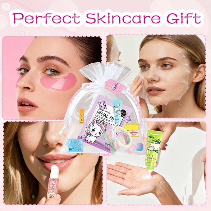 72PCS Spa Party Supplies for Women, Spa Party Favors Include Face Masks,Hand Cream,Spa Headband, Foot Bath Bombs,Spa Birthday and Sleepover Party Supplies for Women