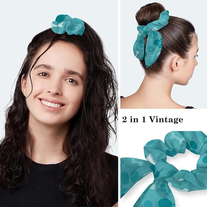 Ethnic Aztec Pattern Adjustable Scrub Cap Hat with Button, Working Hat Sweatband with Bow Hair Scrunchy for Woman