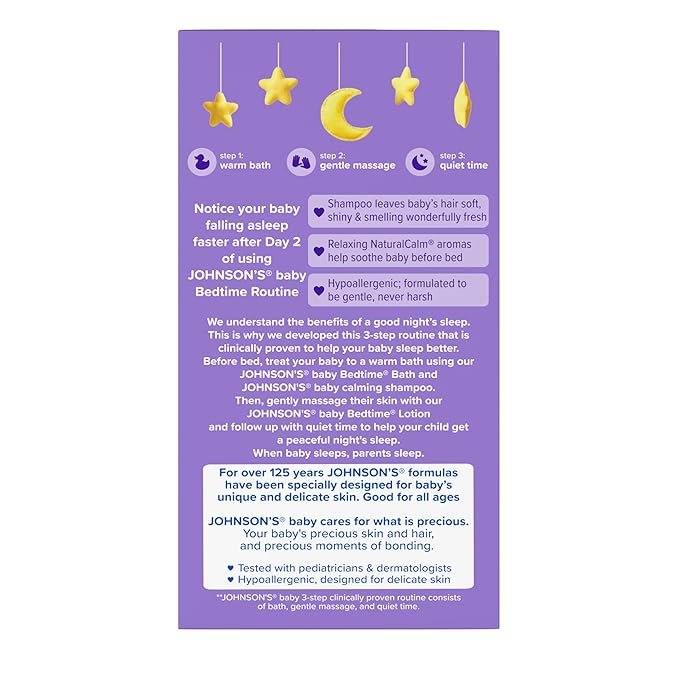 Johnson's Baby Sleepy Time Gift Set with Calming Bedtime Bath, Bedtime Lotion & Calming Shampoo, Baby Bedtime Essentials with Relaxing NaturalCalm Aromas, Hypoallergenic, 3 Items (Pack of 4)