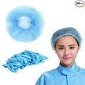 100 Pcs 21” Disposable Bouffant Caps, Hair Head Cover Net, Non-Woven, Medical, Labs, Spa, Nurse, Tattoo, Food Service, Health, For Men and Women (blue)…