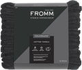 Fromm ColorSafe 100% Cotton Bleach Proof Salon Hair Towels for Hairstylists, Barbers, & Spa, 16" by 29", Absorbent Stain Resistant Towels for Drying All Hair Types, Color Safe Towels, Black 12-Pack