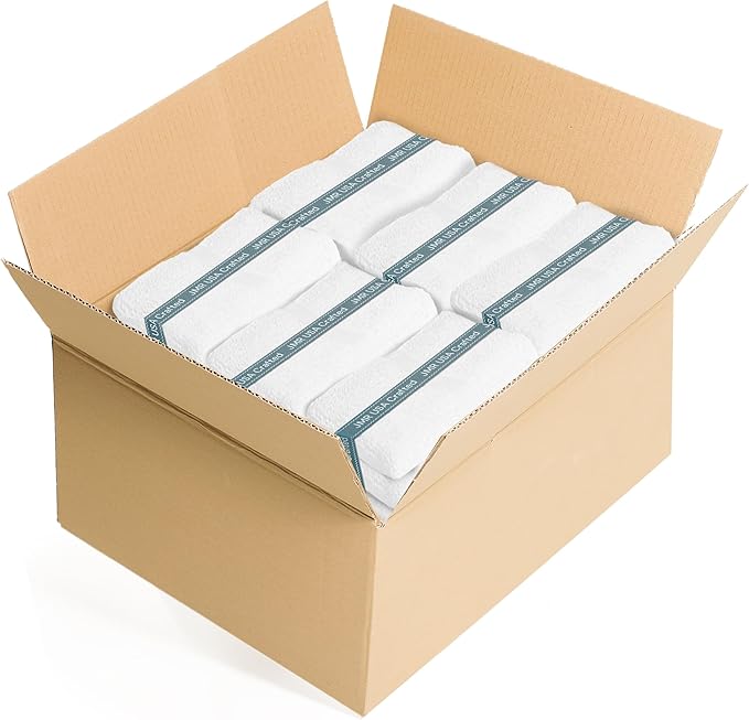 JMR Bulk-Friendly Essentials - Practical Cotton Towels - Economical 22" by 44" Multi-Purpose Towel - Absorbent, Quick-Drying, Soft, Lightweight - Ideal for Pool, Gym, Spa (White) - 72 Pack