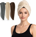 Smart Hair Towel™ – Slim Shape Microfiber Hair Wrap with Patented Elastic Band – Super Absorbent, Lightweight, Firm Fit – for Wet & Dry Hair (Charcoal Gray, Large)