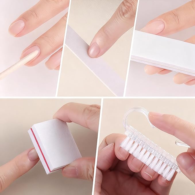 5-Piece Disposable Manicure Kit, Bulk Mini Nail Care Set with Nail Files, Buffer, Cuticle Pusher & Cleaning Brush, Pedicure Salon Supplies, Party Favors, Limas Desechables para Uñas