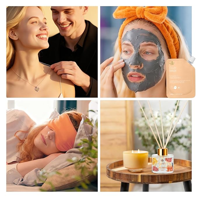 35 Pcs Mothers Day Gift for Women, Bergamot & Rose Bath & Body Gift Basket Set for Women, Face Skin Care Set, Self Care Set, Home Spa Basket, Christmas, Birthday, Valentine, Anniversary, Wife, Mom