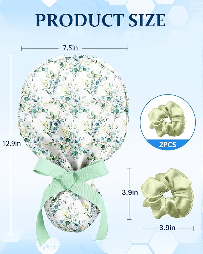 Plifal 100% Cotton Scrub Cap with Buttons-Nurse Cap with Sweatband for Women, Adjustable Working Hat,Satin Lined or Unlined