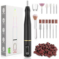 TUOBEO Cordless Nail Drill Electric Rechargeable File Kit, Professional Efile Acrylic Gel Nail Polish Remover Pedicure Manicure Machine Portable Set with 11 Bits 56 Sanding Bands for Salon Black