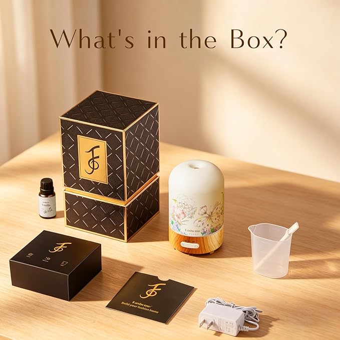 Essential Oil Diffuser for Home, Ultrasonic Cool Mist Air Aromatherapy Humidifier, Mini Scent Air Machine Portable Diffuser with Changing Lights & Auto Shut-Off for Home Bedroom Office Yoga(<25dB)