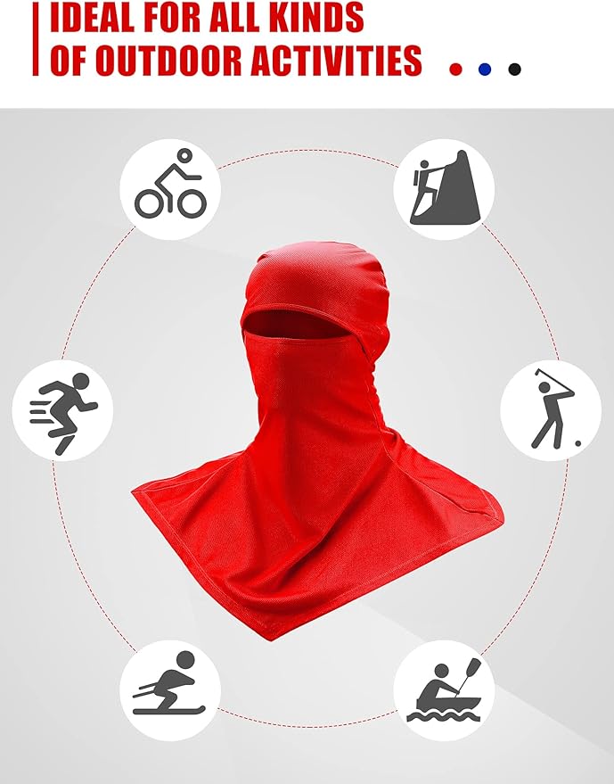 SATINIOR 3 Piece Balaclava Face Cover Sun Protection Neck Cover Summer Balaclava Motorcycle Face Mask for Men Women