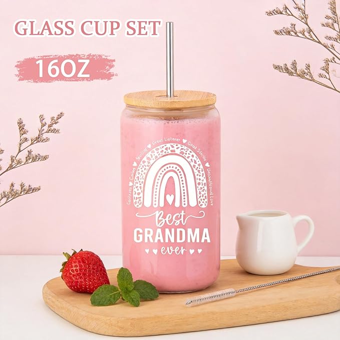 Mothers Day Birthday Gifts Basket for Grandma, New Grandma Gifts for Mothers Day, Grandmas Gift for Birthday, Grandmother Gift from Granddaughter Grandson Grandchildren Grandkids, Grandmas Presents
