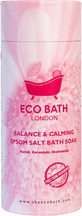 Eco Bath London Balance and Calming Epsom Salt Bath Soak – Tube 2.2 LB (1kg) | Made in UK | Magnesium Bath Salt with Neroli, Geranium and Chamomile