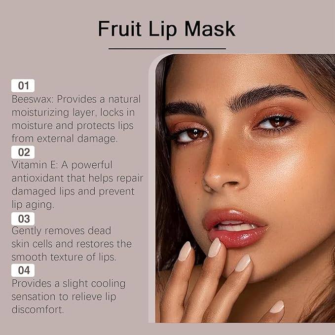 6PCS Bee Lip Balm Honey Pot Set, Moisturizing Propolis Mask, Hydrating Prevention for Dry and Cracked Skin, Exfoliating Scrubs, Sleep Mask Reduces Lines