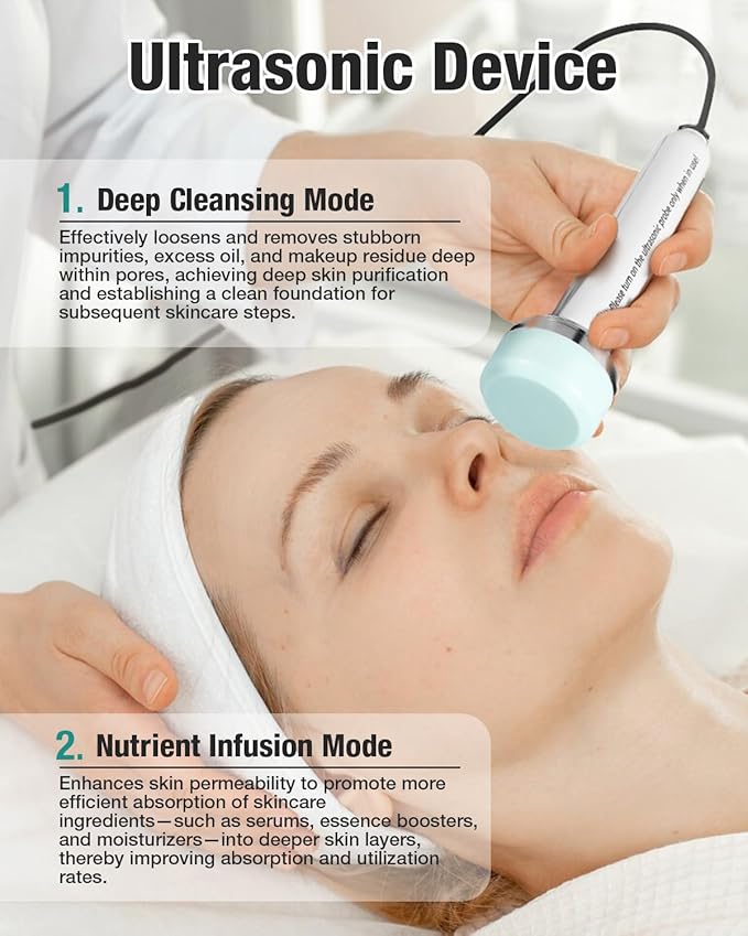 Professional 4-in-1 Facial Steamer with Hot and Cold Nozzles and 5X LED Magnifying Lamp and Ultrasonic Equipment—Ideal for Estheticians and Beauty Professionals, for Use at Home or in the Salon