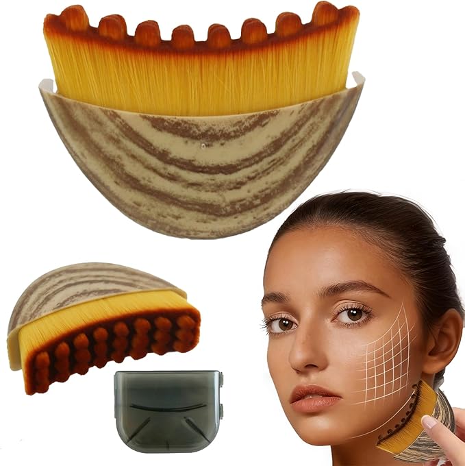 2026 Upgrade Lymphatic Face Brush, 2-in-1 Manual Massager for Lymphatic Drainage & Facial Cleansing, Contour Brush to Anti Puffiness, Sculpt Face & Enhance Absorption, with Durable Soft Bristles
