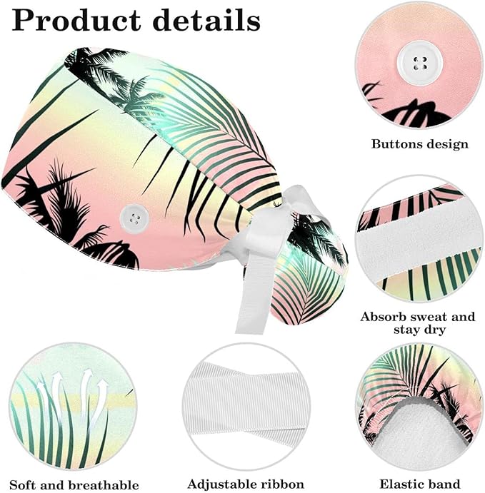 Women's Working Caps with Scrunchies Tarot Pattern Background Lace-Up Hat Unisex Hair Covers One Size