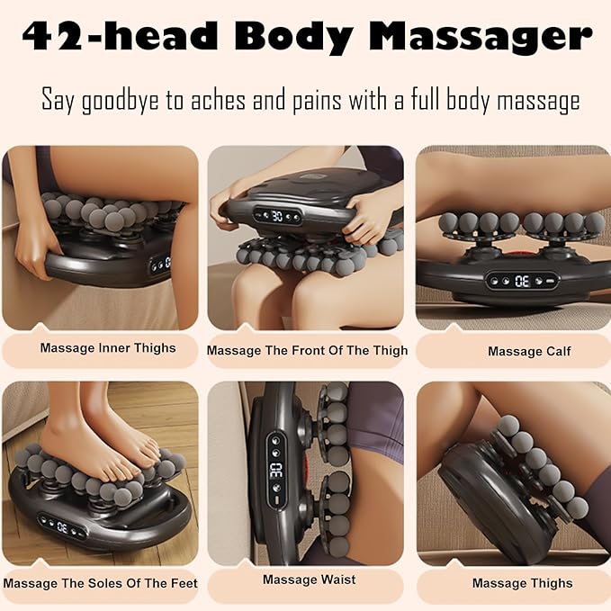 Back Massager for Pain Relief Deep Tissue, 42 Head Massage Gun Deep Tissue with 9 Modes & 9 Levels, Electric Percussion Massager Gun for Pain Relief, Portable for Athletes Muscle Relief