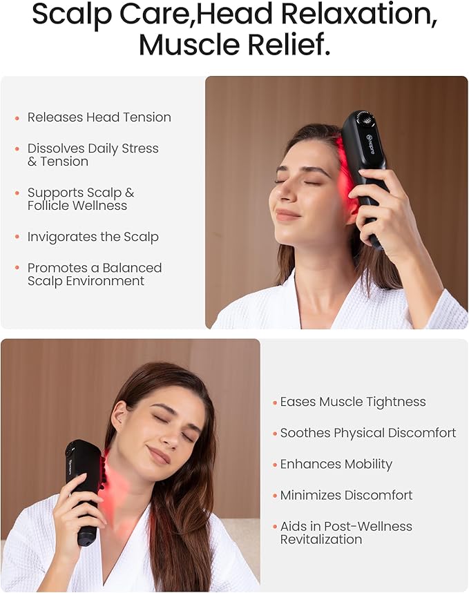 NAPRE Electric Scalp Massager,Head & Hair Massager Scalp Stress Relax,Cordless Handheld Muscle Massager with Horizontal Vibration for Face,Neck,Shoulder & Body,with Charging Dock,Mothers Day Gifts