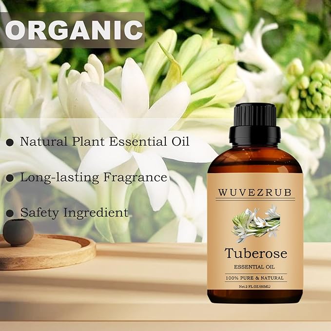 Tuberose Essential Oils, 60ML Pure and Natural Essential Oil for Aromatherapy Diffuser - Tuberose /2 Fl Oz
