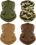 ROXUN 4 Pack Neck Gaiter, Cooling Breathable Face Mask UV Protection Scarf Hiking Bandana for Men/Women