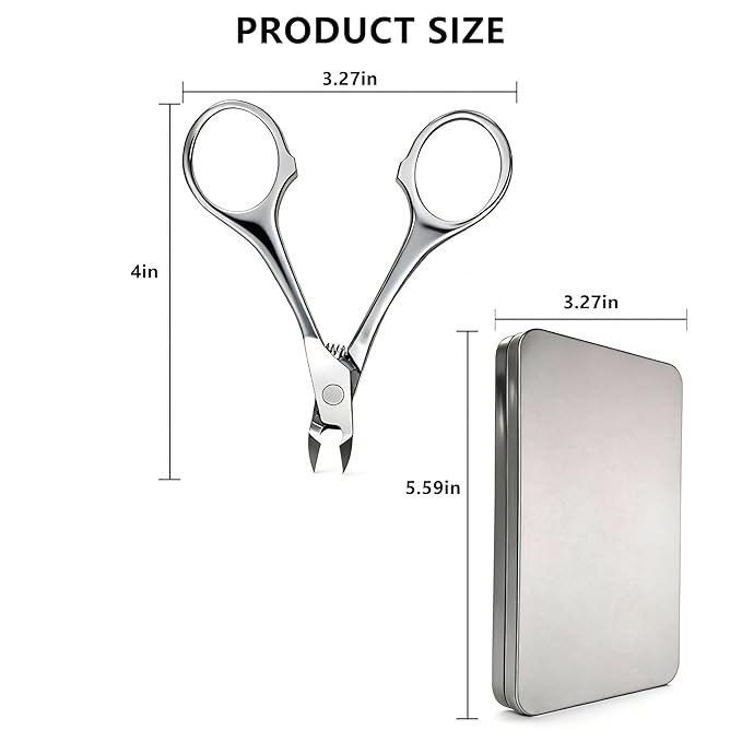 Cuticle Trimmer Nipper, Stainless Steel Cuticle Clipper with Round Comfort Grip & Sharp Blade - Easy for Home Manicure Pedicure, Beginner-Friendly Nail Care Tool with Protective Cover