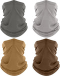 ROXUN 4 Pack Neck Gaiter, Cooling Breathable Face Mask UV Protection Scarf Hiking Bandana for Men/Women