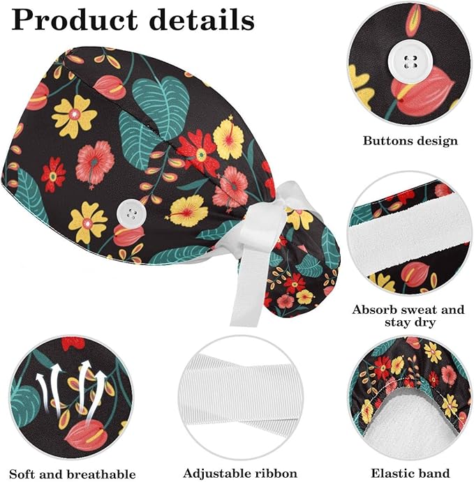 Women's Working Caps with Scrunchies Tarot Pattern Background Lace-Up Hat Unisex Hair Covers One Size