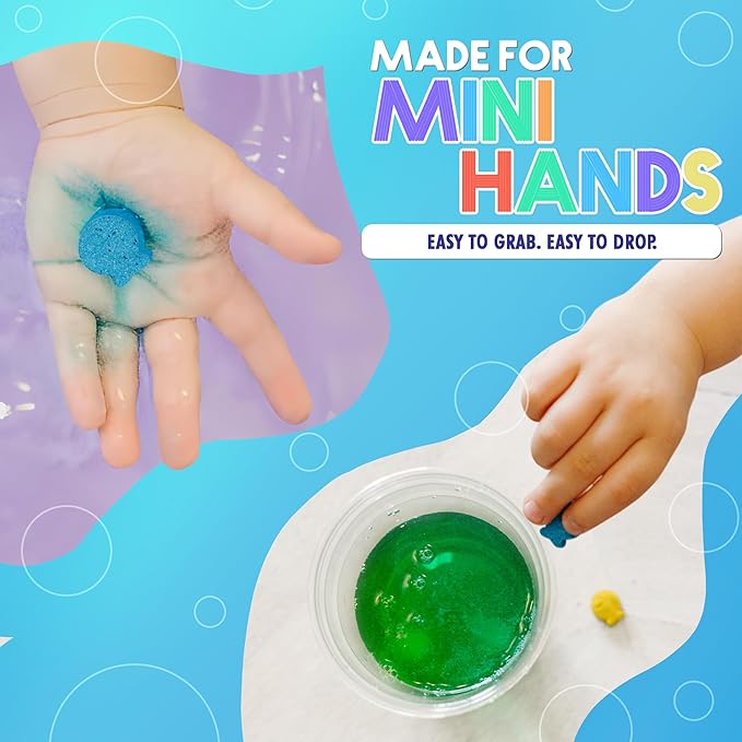 SplashEZ STEM Bath Color Tablets for Kids 150 Count - Fizzy Bath Bombs for Kids and Toddlers, Non Toxic, Fragrance Free, No Tub Staining, Easy Clean, Toys for Kids Ages 1-3