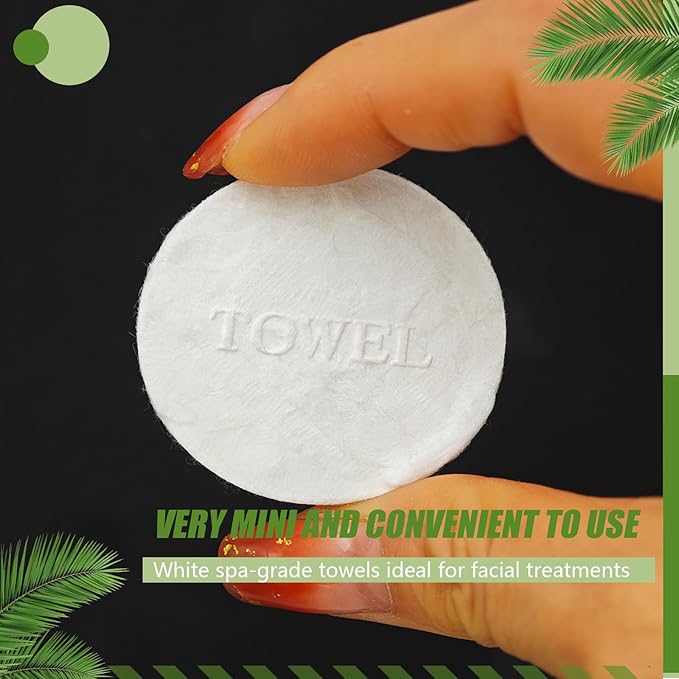 Replacement Towels for Hot Face Towel Warmer - 60 Count White Compressed Spa Towels (3 Rolls of 20), Compatible Refills for Facial Care & Professional Salon Use