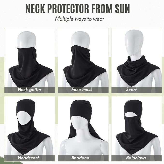 SATINIOR 3 Piece Balaclava Face Cover Sun Protection Neck Cover Summer Balaclava Motorcycle Face Mask for Men Women