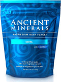 Ancient Minerals Magnesium Bath Flakes Ultra with OptiMSM – Pure Zechstein Magnesium Chloride and Organic Sulfur Bath Salts, Soothing Mineral Soak for Skin & Body, 1.65 lb