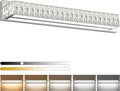ZUZITO 30in LED Bathroom Lights Over Mirror Modern Crystal Vanity Lights Bar Chrome Wall Lighting for Bath