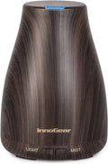 InnoGear Essential Oil Diffuser, Ultrasonic Diffusers for Home Aromatherapy Humidifier for Mother's Gift Bedroom Room 7 Colors LED 2 Mist Mode Auto Off, Brown