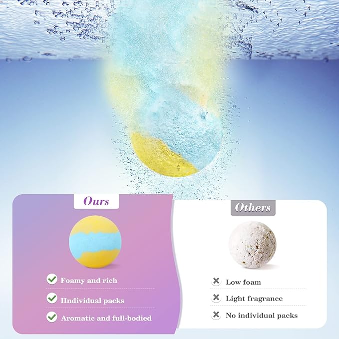 CalmNFiz 20PCS Bath Bombs for Women Presents Set Natural Wonderful Fizz Effect Bath Bomb with Shea Butter & Essential Oils, Bubble Bath Mothers Day Presents for Mom, Wife, Girlfriend