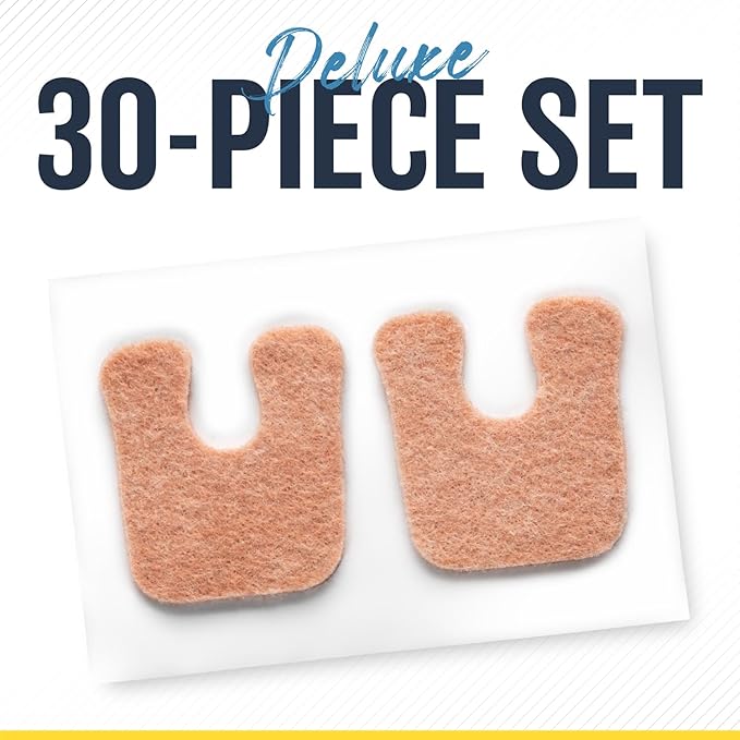 Mars Wellness U-Shaped Callus Pads for Feet, 1/4" Thick, Flesh Colored, Pack of 30 with Adhesive Backing - Callus Remover for Feet, Callus Cushions