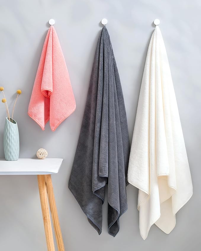 Lumimi Towel Set of 8 Very Soft Microfiber 4 Bath and 4 Hand Towels Quick Dry Light Weight for Bathroom Gym Salon, 8 Pack Multicolour A