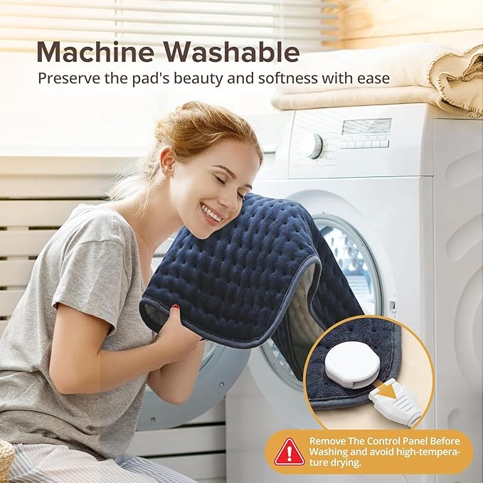 Heating Pad for Back Pain Relief, 17" x 33" Extra Large Heating Pads for Cramps,Electric Heating Pad with 6 Temperature Controller, Moist & Dry Heat, Auto Shut-Off, Soft Micro Plush, Machine Washable