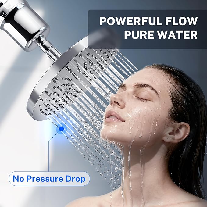 iSpring 33-Stage High Output Shower Filter, Universal Shower Head Filter for Hard Water, 99% Removal of Heavy Metals, Chlorine & Sediment - Chrome (SF1S)