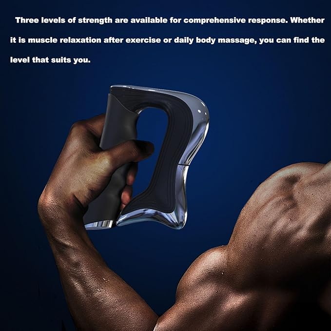 Gua Sha Massage Tool Fascia Knife Multifunctional Muscle Discomfort Relief Christmas Gift Electric Fascia Knife for Muscle Relaxation Scraper for Fascial Massager for the Whole Body (Black)