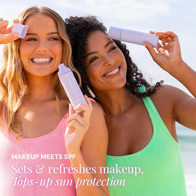 Naked Sundays SPF 50 Hydrating Glow Face Mist - Daily Sunscreen Spray & Makeup Setting Spray with Hyaluronic Acid, Lightweight, Non-Greasy & Hydrating, 75ml